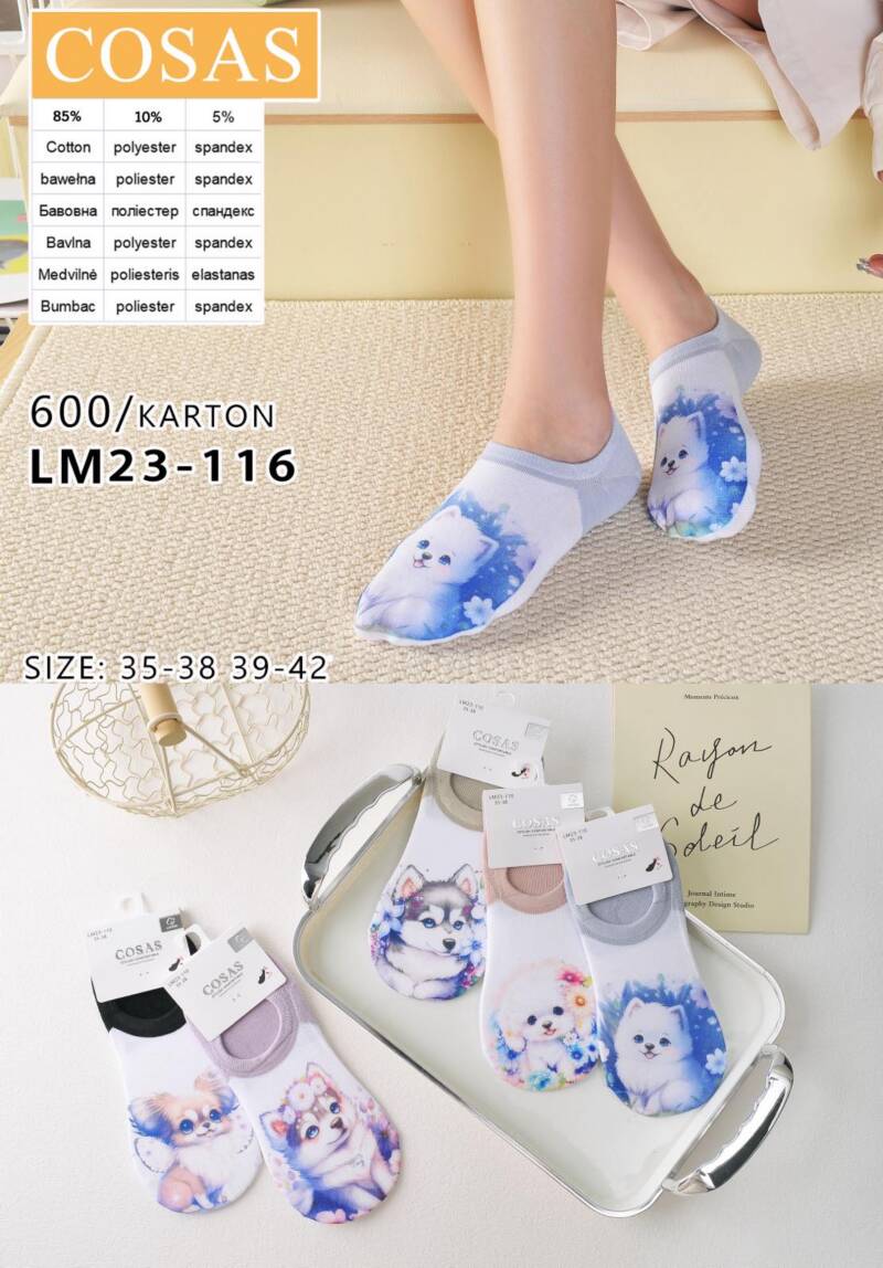 Stopki damskie Roz 35-42, Mix kolor Paczka 40 szt